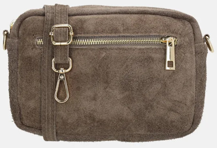 Elise crossbody tas suede taupe