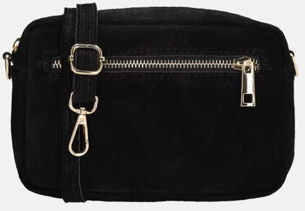 Elise crossbody tas suede zwart