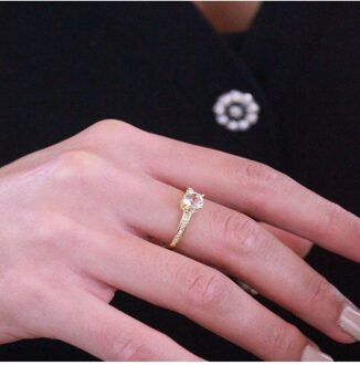 Elise ring - Oostenrijks kristal Wit & Goud - O 1/2