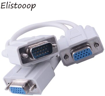 Elistooop SVGA Monitor Adapter Splitter Kabel Male VGA naar 2 Vrouwelijke VGA 2 Way Dual Video card LCD Y Splitter adpater