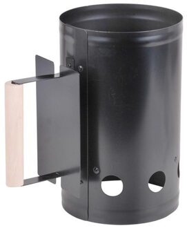 Elite BBQ briketten/houtskool starter - metaal - houten handvat - BBQ snel starter - 27 cm