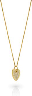 'Elite' Dames 925 Sterling Zilveren Ketting met Hanger - Goud ZH-7566/G