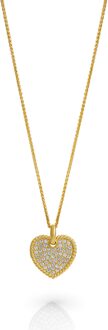 'Elite' Dames 925 Sterling Zilveren Set: Ketting + Oorbellen - Gouden SET-7566/G