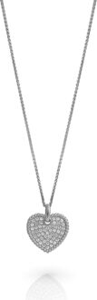 'Elite' Dames 925 Sterling Zilveren Set: Ketting + Oorbellen - Zilver SET-7566 - One Size