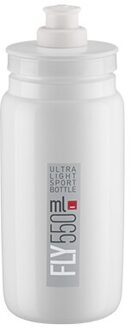 Elite Fly Water Fles Fietsen Sport Racefiets Mtb 550Ml Bpa Gratis Tdf Gym Run Drinken Plastic Bidon wit