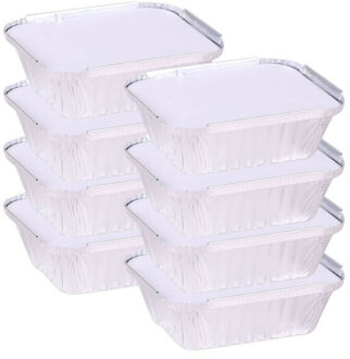 Elite Meal prep bewaar bakjes - Aluminium - 24x - 15 x 12 x 4 cm - met deksel