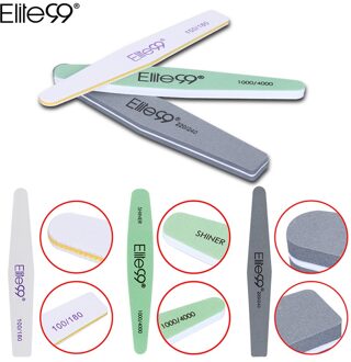Elite99 3 Mix Size Nagelvijlen Schuren Set Manicure Pedicure Nail Gereedschap Double Side Professionele Nail Art Schuren Accessoires