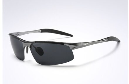 ELITERA Aluminium Magnesium mannen Zonnebril Gepolariseerde Coating Spiegel Zonnebril óculos Mannelijke Eyewear Accessoires Voor Mannen E8177 grijs zwart grijs