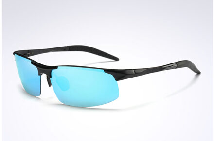 ELITERA Aluminium Magnesium mannen Zonnebril Gepolariseerde Coating Spiegel Zonnebril óculos Mannelijke Eyewear Accessoires Voor Mannen E8177 zwart blauw