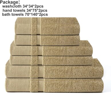 Elka 100% Katoenen Handdoek Set Bathtowel Facetowel Handtowel Zachte Bad Gezicht Handdoek Badkamer Handdoek Sets Grijs 6 Stuks Bruin