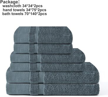 Elka 100% Katoenen Handdoek Set Bathtowel Facetowel Handtowel Zachte Bad Gezicht Handdoek Badkamer Handdoek Sets Grijs 6 Stuks Donkergrijs