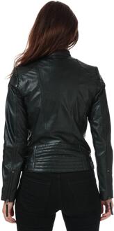 ELLE Dames/Dames Annette Leren Jas (Zwart) - EU 36 / UK 8