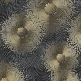 ELLE Decoration Vinylbehang Aurora - Zwart - 10,05 M X 53 Cm