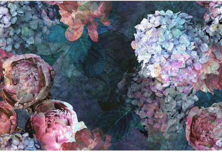 ELLE Decoration Vliesbehang Zomerbloem - Blauw - 2,70m X 450cm