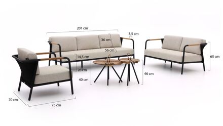 Elle stoel-bank loungeset 5-delig - Laagste prijsgarantie! Bruin