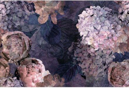 ELLE Vliesbehang Zomerbloem - Bordeauxrood - 2,70m X 450cm