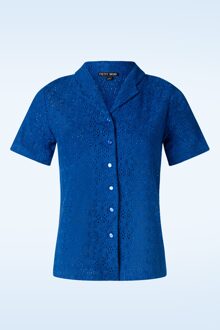 Ellen Embroidery blouse in blauw schiffly