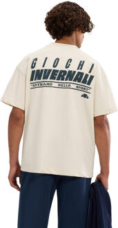 ELLESSE Heren Entriamo Achterprint T-Shirt (Off White) - maat 2XL Gebroken wit