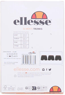 ELLESSE Heren Muxel884 Bold Stripe Boxershorts (Verpakking van 3) (Zwart)