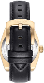 Elliott leren band horloge Zwart en roségoud - One Size