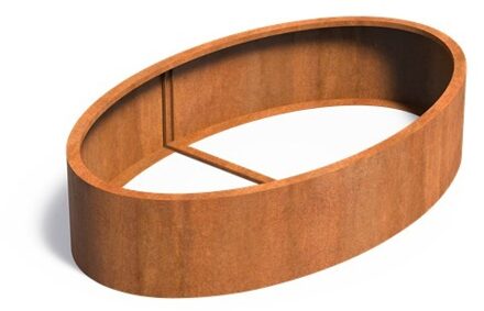 Ellipse cortenstaal 200 x 120 x h.40 cm bloembak zonder bodem