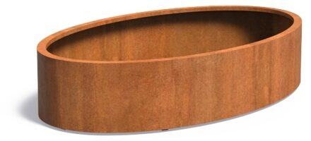Ellipse cortenstaal 200 x 120 x h.40 cm bloembak