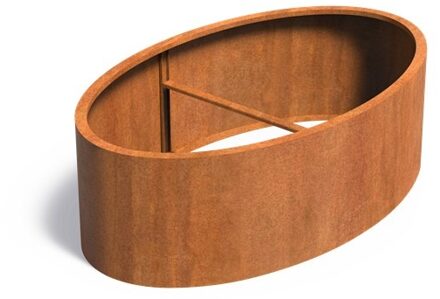 Ellipse cortenstaal 200 x 120 x h.60 cm bloembak zonder bodem