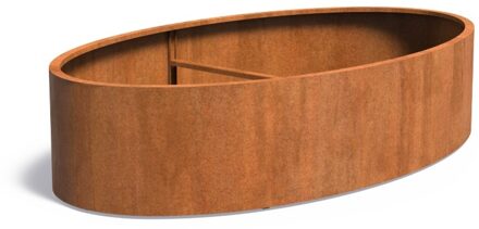 Ellipse cortenstaal 280 x 160 x h.60 cm bloembak