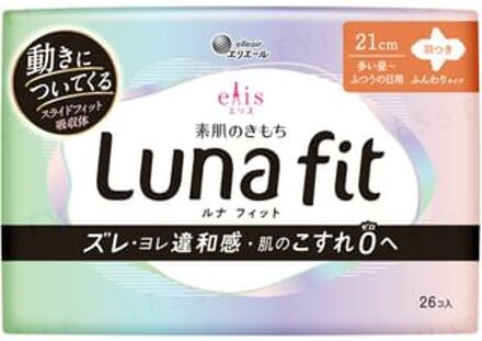 Ellis Luna Fit Heavy to Normal Flow Wing Sanitary Pad 21cm 26 pcs