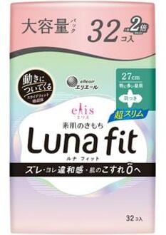 Ellis Luna Fit Sanitary Pad Ultra Slim Heavy Flow During The Day 27cm With Wings 32 pcs