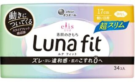 Ellis Luna Fit Sanitary Pad Ultra Slim Light Days 17cm No Wings 34 pcs