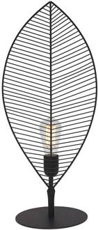 Elm tafellamp in bladvorm, hoogte 58 cm mat zwart