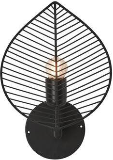 Elm wandlamp met stekker, zwart mat zwart
