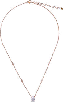'Elodie' Dames 925 Sterling Zilveren Ketting - Roze ZK-7419 Rosé - One Size