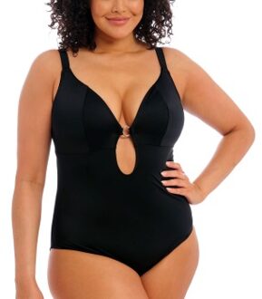 Elomi Plain Sailing Non Wired Plunge Swimsuit * Actie * Zwart - H 80,H 85,H 90,H 95,J 80,J 85,J 90,J 95,L 80,L 85,L 90,L 95