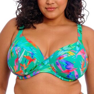 Elomi Toyama Tides Underwire Plunge Bikini Top Versch.kleure/Patroon - F 80,F 85,G 80,G 85,H 80,H 85,H 90,I 80,I 85,I 90,J 90