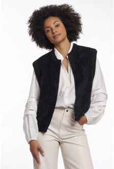 Elona.5002621 rino&pelle short waistcoat black Zwart - XS