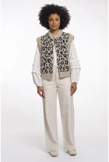 Elona.5012621 rino&pelle short waistcoat desert leopard Beige - XS