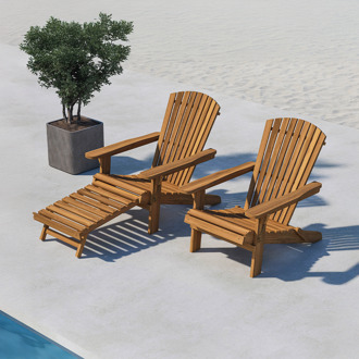 Elona inklapbare acaciahouten tuin ligstoel naturel Bruin