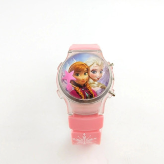 Elsa girl children's watch with a flashing light on the frozen cartoon frozen star's calendar