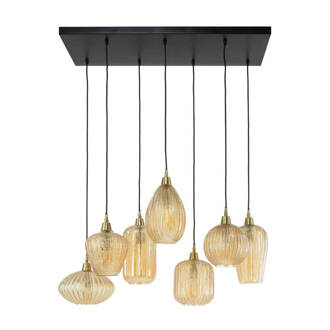 Elsie hanglamp 7L patroon mix Goudkleurig