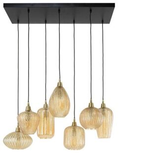 Elsie hanglamp 7L patroon mix Goudkleurig