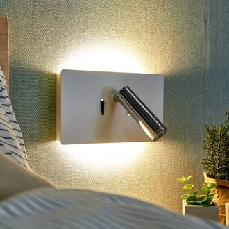 Elske LED wandlamp met leeslampje wit, chroom