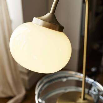 Elsy tafellamp, messingkleurig, crèmeglas, 51 cm messing, roomwit