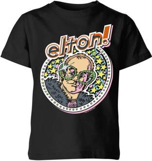 Elton John Star Kids' T-Shirt - Black - 98/104 (3-4 jaar) Zwart - XS