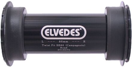 Elvedes bottom bracket Campagnolo aluminium 86,5 mm zwart