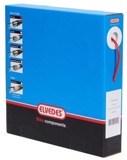 Elvedes Rem buitenkabel Elvedes met voering 30 meter / ø5,0mm - rood (30 meter in doos)