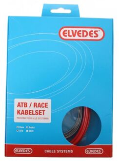 Elvedes Rem kabelkit Elvedes ATB / race compleet - rood (in doosje)