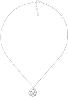 'Elvina' Dames 925 Sterling Zilveren Ketting met Hangertje - Zilver ZH-7085 - maat