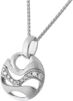 'Elvina' Dames 925 Sterling Zilveren Set: Ketting-Hanger + Oorbellen - Zilver SET-7085